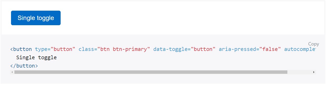 Toggle states  supplied  by means of Bootstrap buttons