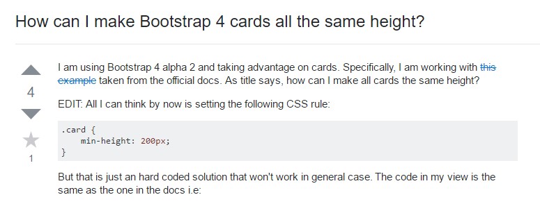Insights on how can we  build Bootstrap 4 cards  all the same  height?